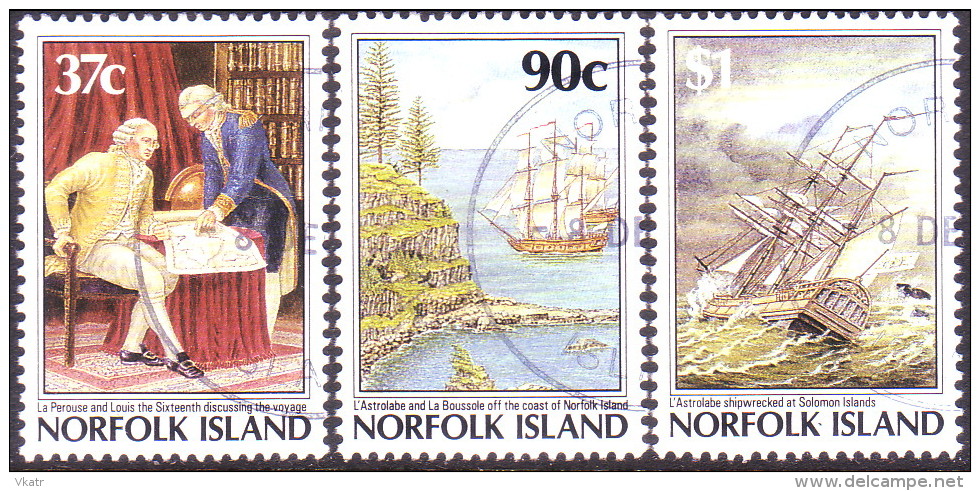 Norfolk Island 1987 SG #433-35 Compl.set VF Used Visit Of La Perouse - Norfolk Island
