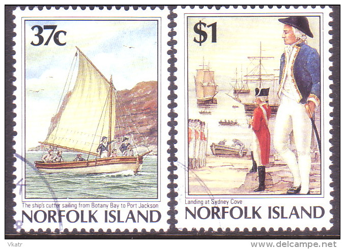 Norfolk Island 1988 SG #436-37 Compl.set VF Used Arrival Of First Fleet - Isla Norfolk