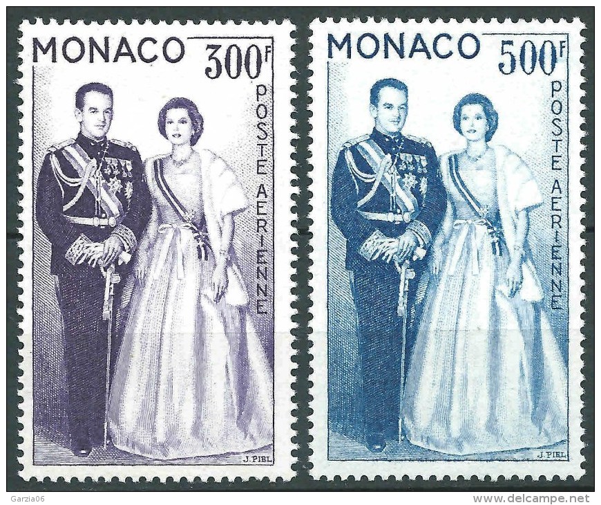 Monaco - Couple Princier - PA 71/72 -neufs * - Airmail - MLH - Poste Aérienne