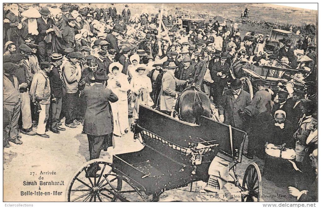 Belle Ile En Mer    56   Arrivée De Sarah Bernhardt      (visite De La Coopérative En 1912) - Belle Ile En Mer