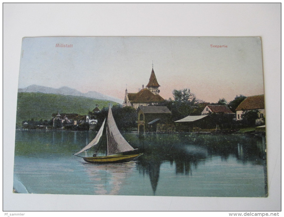 AK 1907 Österreich. Millstatt. Seepartie. Kleines Segelboot. Verlag Von Joh. Leon Se., Klagenfurt. No 884/1907 - Millstatt