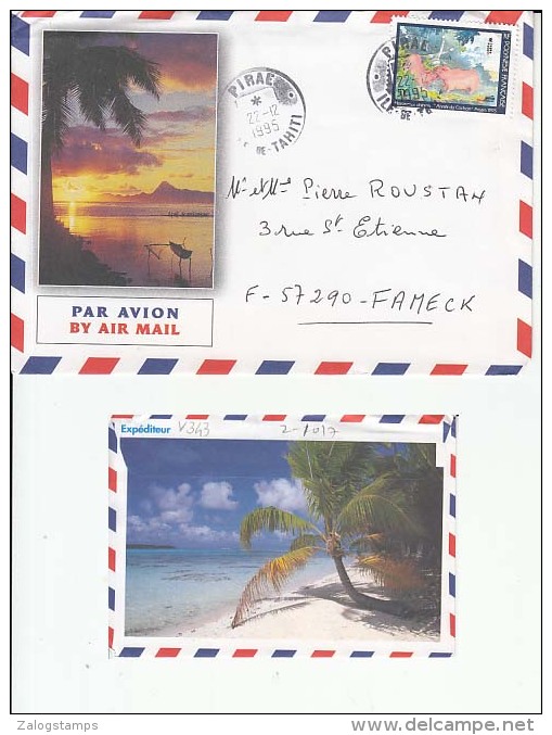 3D Type Stamps, Tahiti Airmail Cover To France   (Red-1016) - Covers & Documents