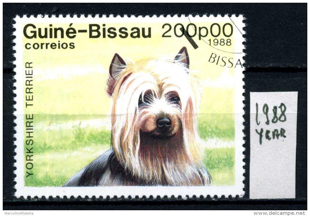 Repubbl. Di GUINEA. BISSAU -year 1988 - Cani - Dogs - Usato - Used . - Cani