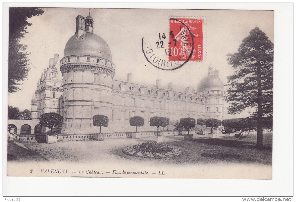 2 - VALENCAY - Le Château - Façade Occidentale -  LL - Andere & Zonder Classificatie