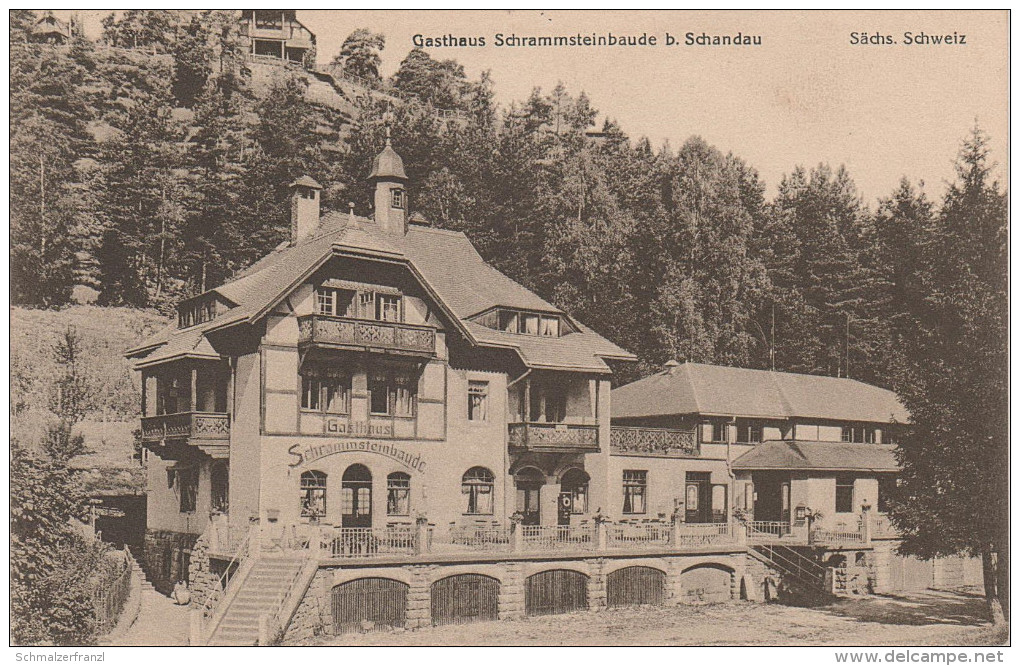 AK Gasthaus Schrammsteinbaude Sächsische Schweiz Bei Bad Schandau Ostrau Postelwitz Krippen Zahnsgrund Schrammsteine - Schmilka