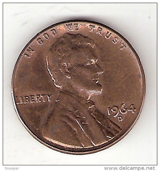 Usa 1 Cent 1964  D Km 201  Unc !!! - 1959-…: Lincoln, Memorial Reverse