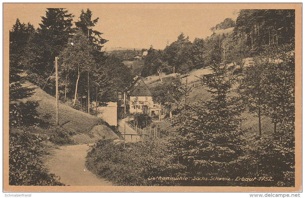 AK Sächsische Schweiz Gasthaus Liethenmühle Mühle Kleinhennersdorf Bei Krippen Bad Schandau Königstein Papstdorf Schöna - Kleinhennersdorf