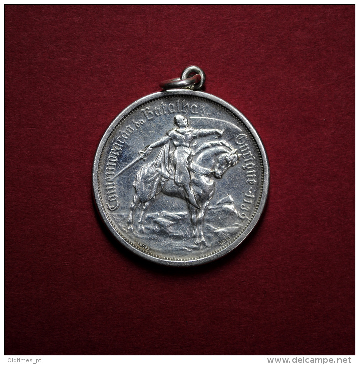 PORTUGAL - PENDENTE EM PRATA - MOEDA DE 10 ESCUDOS - COMEMORAÇAO DA BATALHA DE OURIQUE - 1928 OLD SILVER PENDANT - Anhänger