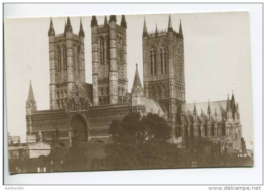 OF3/  Real Photograph On Postcard Paper, Lincoln Cathedral, Publ. Melton Bros. At The Old Cathedral Store - Lincoln