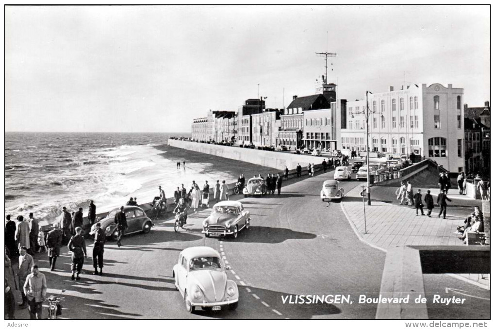 1955? VLISSINGEN Boulevard De Ruyter, Alte Autos, VW - Sonstige & Ohne Zuordnung