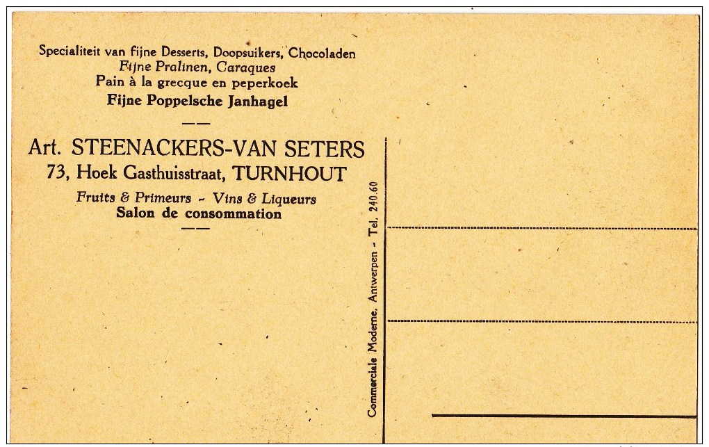 Turnhout: Bakkerij Steenackers-Van Seters. - Turnhout