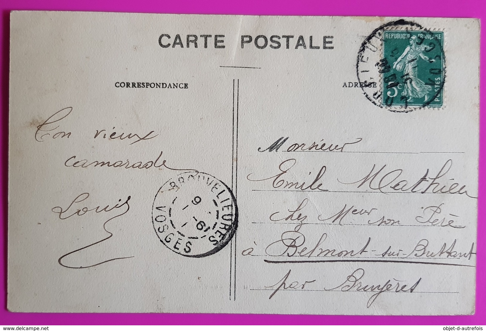 Cpa Corcieux Rue De L'Hotel De Ville 1911 Carte Postale Animée Vosges 88 Weick Saint Dié - Corcieux