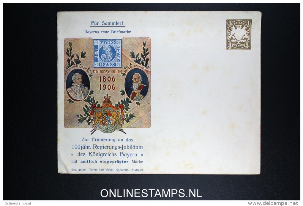 Bayern: Bayerns Erste Briefmarke Regierungs Jubilaum 1906 Umslag - Altri & Non Classificati