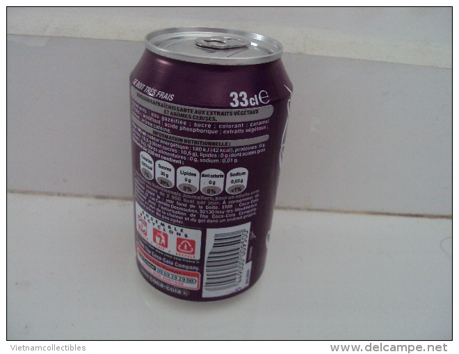 Cambodia Cambodge Coca Cola Cherry 330ml Empty Can : Fruit Punch / Opened At Bottom - Cannettes