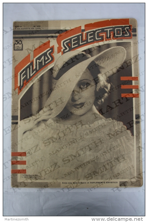 1934 Movie Actors Magazine - Frances Drake, Sylvia Sidney, Charles Farrell, Jean Murat, Marie Glory, Karen Morley... - Magazines