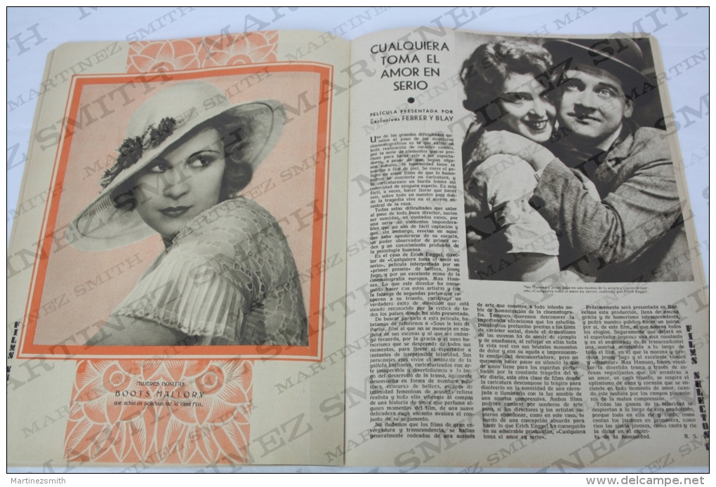 1933 Movie Actors Magazine - Spanky MCFarland, Martha Eggerth, Boots Mallory, Greta Garbo, Nancy Carroll and more...