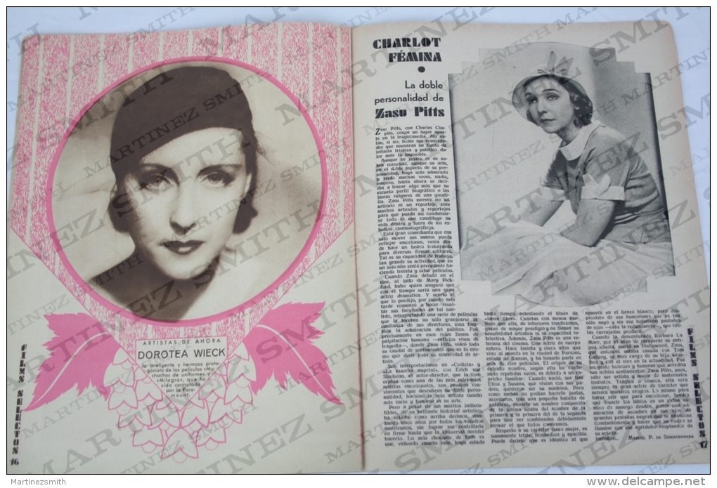 1933 Movie/ Cinema Actors Magazine - Frances Dee, Fatty, Simone Simon, Fay Wray, Joan Crawford, Roscoe Arbuckle... - Zeitschriften