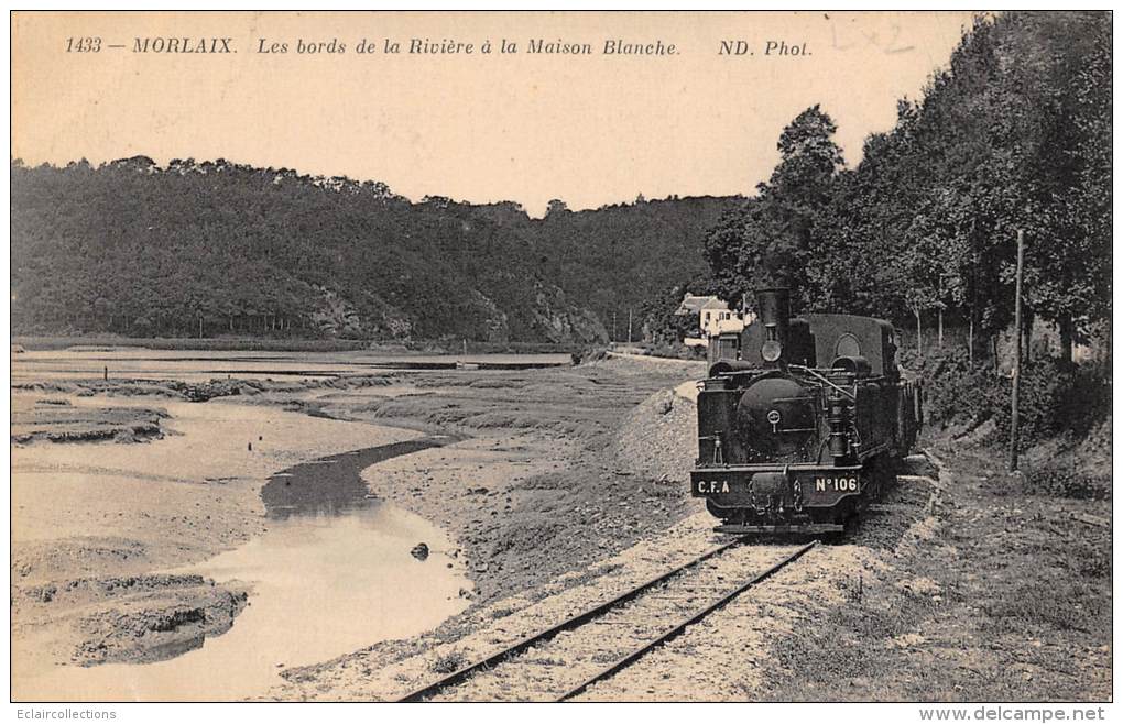 Morlaix    29      Chemin De Fer.  Les Bords De La Rivière A La Maison Blanche - Morlaix