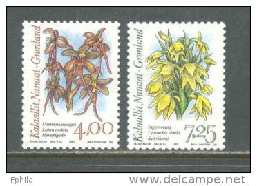 1995 GREENLAND ARCTIC ORCHIDS MICHEL: 256-257 MNH ** - Neufs