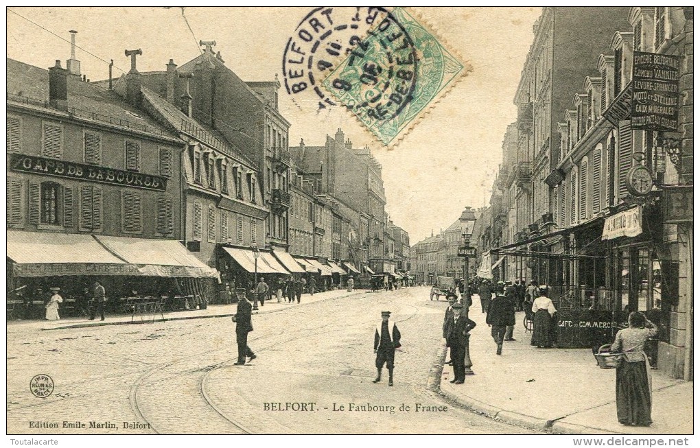 CPA 90 BELFORT LE FAUBOURG DE FRANCE 1909 - Belfort - Ville