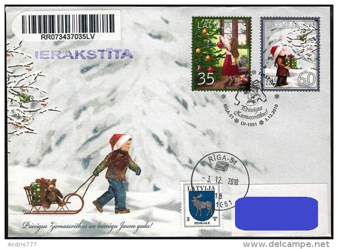 Latvia Lettland Lettonie 2010 (14) Christmas Weihnachten Noël  (addressed FDC) - Latvia