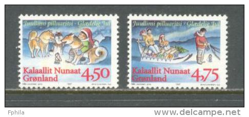 1997 GREENLAND CHRISTMAS PHOSPHOR MICHEL: 313y-314y MNH ** - Neufs