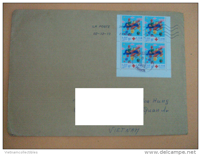 France French Cover 2010 With Block 4 Of Red Cross Stamps (1054) / 02 Images - Covers & Documents