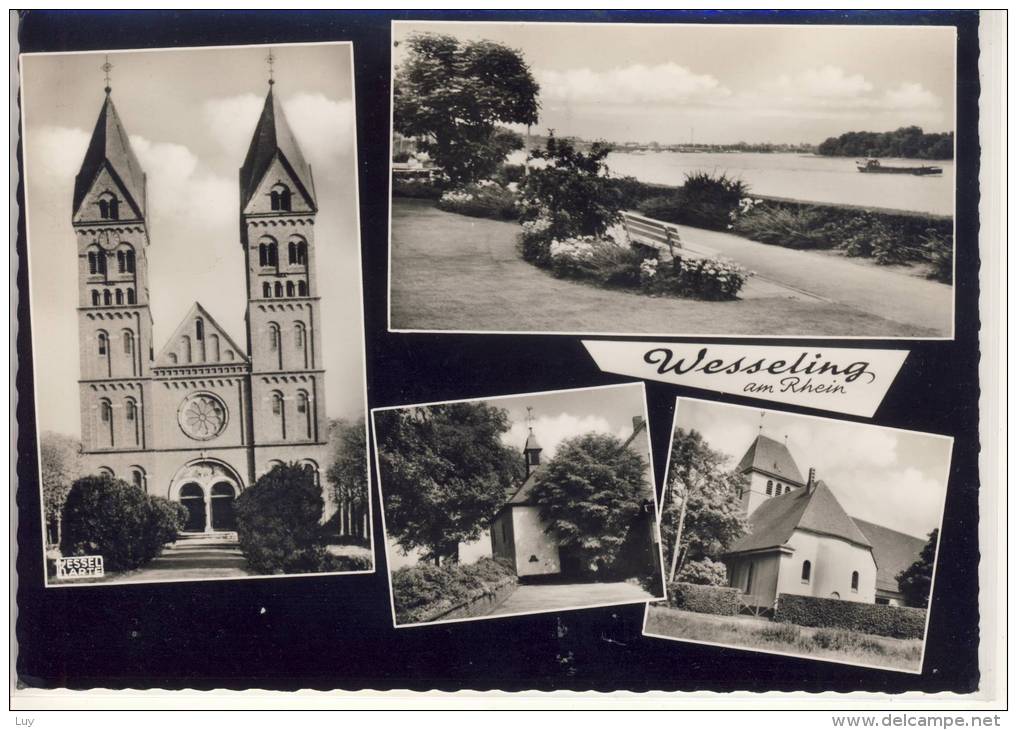 WESSELING  Am Rhein, Mehrbildkarte Mit Kirche - Wesseling