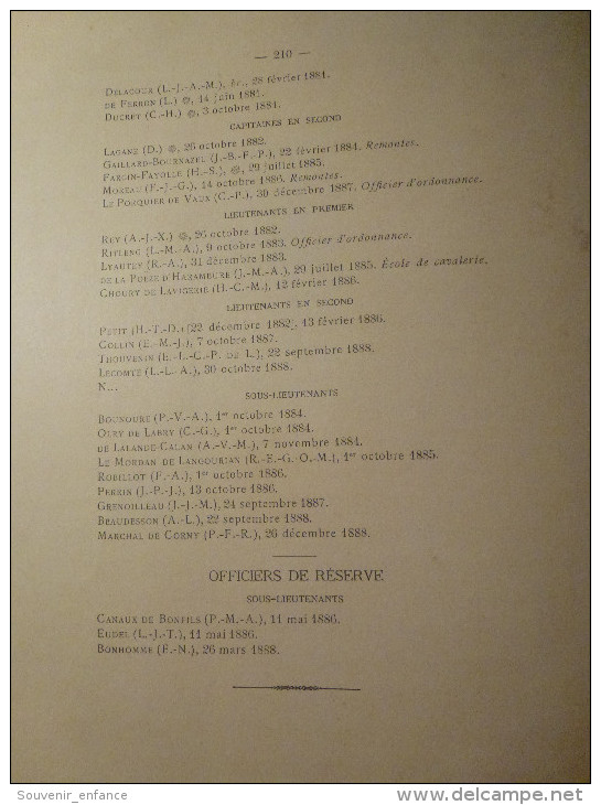 Historique Du 5 è Hussards Castillon De Saint Victor H Bouillé Régiment èm Lobert Hussard Militaria Militaire Soldat - 1801-1900