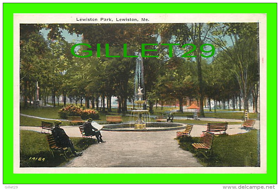 LEWISTON, ME - LEWISTON PARK - ANIMATED - WRITTEN EN 1925 - PUB. BY J. J. MULLANE - - Lewiston