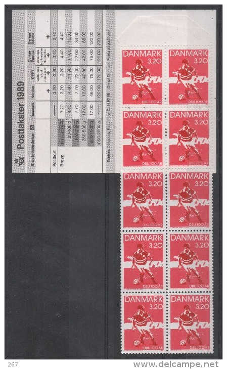 DANEMARK   Carnet  N° 948  * *  ( Cote 20e )  Football  Soccer  Fussball  1989 - Nuevos