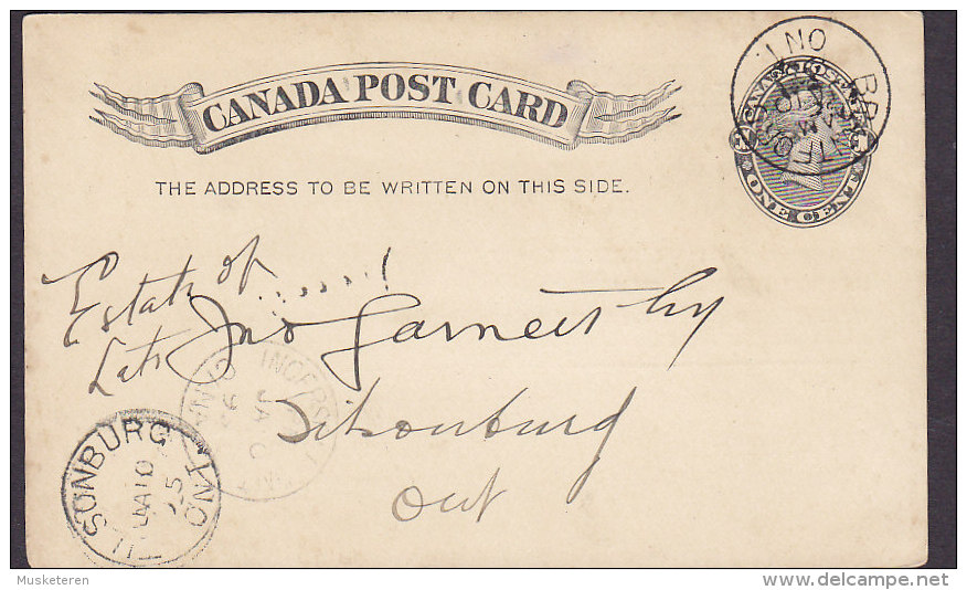 Canada Postal Stationery Ganzsache Entier Privé 1c. Victoria NEWSOME & Co.Toronto , BRANTFORD Ontario 1895 (2 Scans) - 1860-1899 Reign Of Victoria