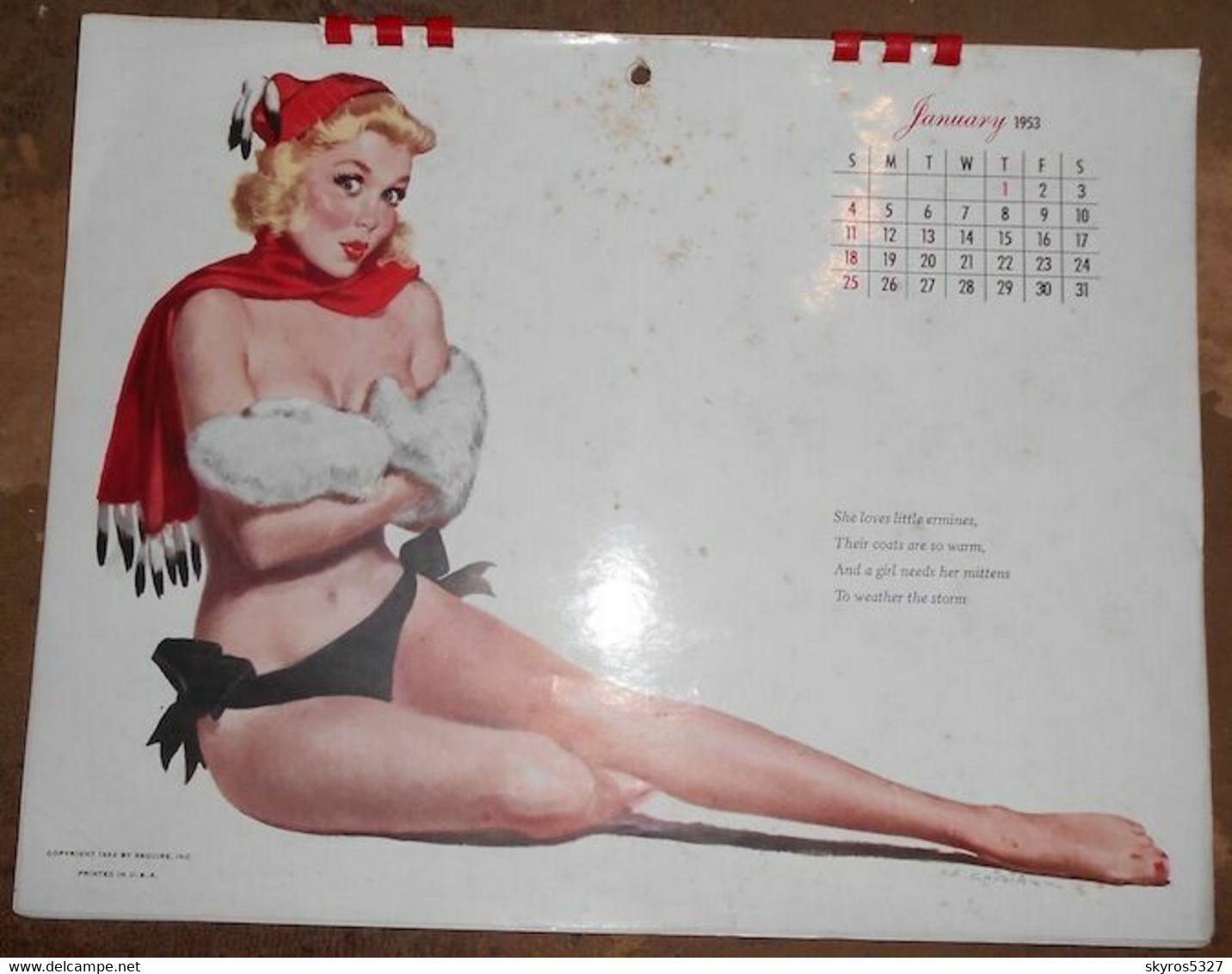 Calendrier Esquire 1953 - Grand Format : 1941-60