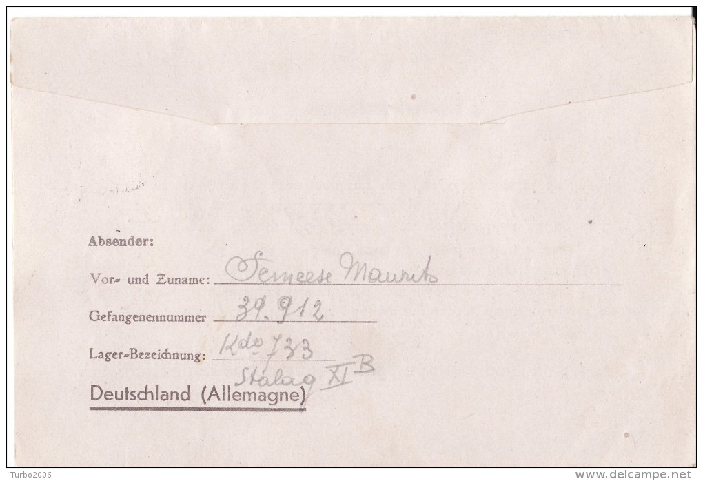 25-3-1941 Kriegsgefangenenpost Von STALAG XI B Geprüft : "STALAG XI B 3" Nach Gent - Documents