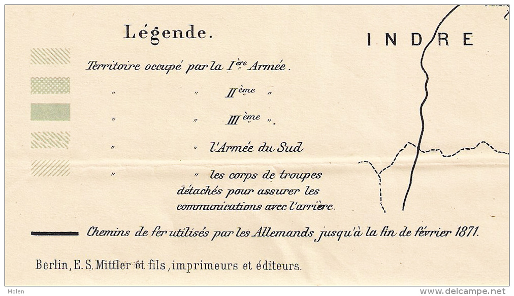 Guerre1870 CARTE ETAT MAJOR PRUSSIEN INDIQUANT LES POSITIONS OCCUPEES PAR LES ARMEES ALLEMANDES MILITAIRE BATAILLE R563