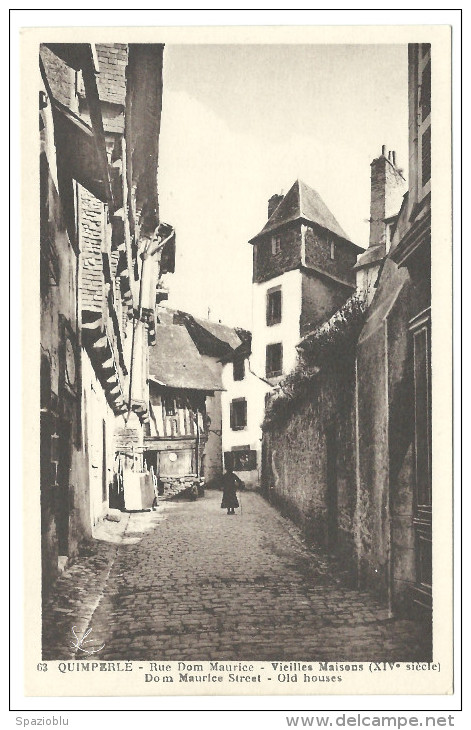 Quimperlè, "Rue Dom Maurice - Vieilles Maisons (XIV° Siècle) - Dom Maurice Street - Old Houses - Quimperlé