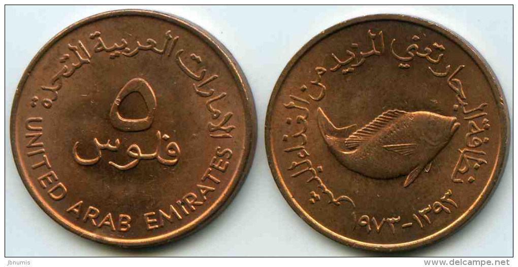 Emirats Arabes Unis United Arab Emirates 5 Fils 1393 - 1973 KM 2.1 - Emirats Arabes Unis