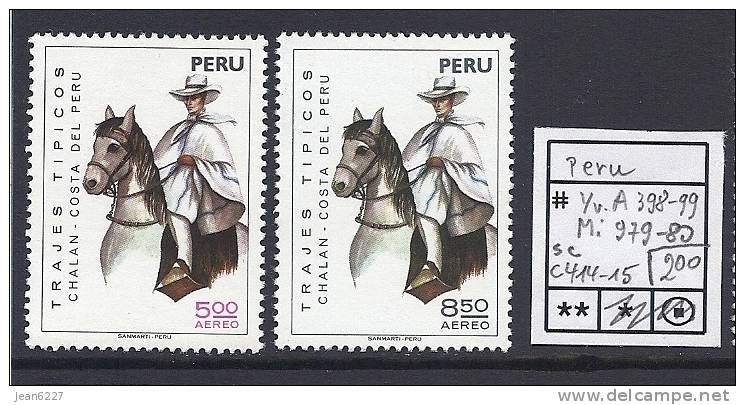 Peru - Pérou - Horse - Cheval - Trajes Tipicos - Yv A398-399 - Mi 979-980 - Sc C414-415 - MNH - Postfrisch - Neuf ** - Pérou