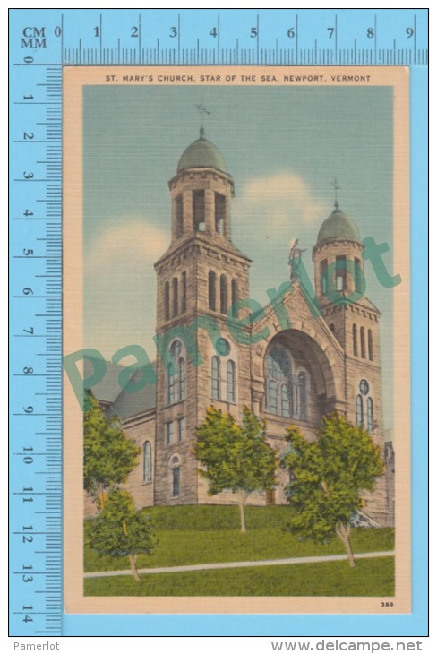 US Vermont VT ( St Mary´s Church Star Of The Sea Newport,  CPSM    Linen Postcard ) Recto/Verso - Autres & Non Classés