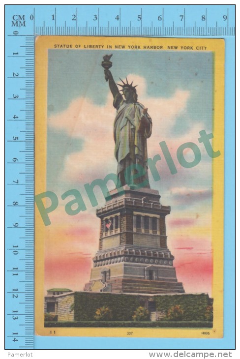 US New York NY ( Statue Of Liberty, Cover Hartford 1949, CPSM Linen Postcard ) Recto/Verso - Statue Of Liberty