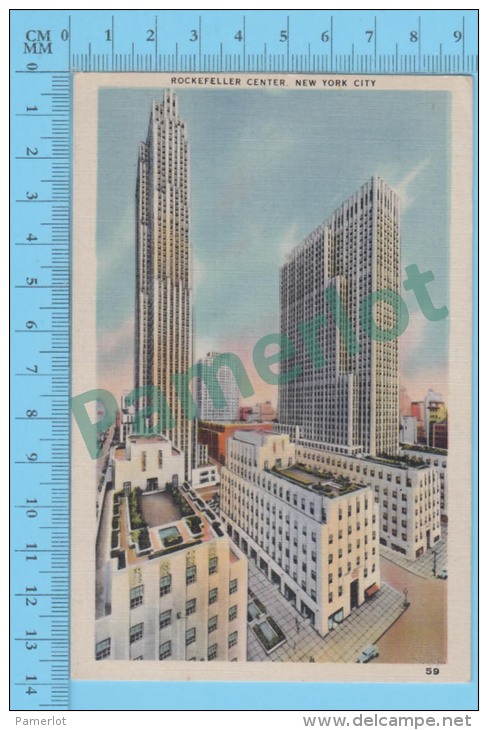 US New York NY (   Rockefeller Center,   CPSM   Linen Postcard ) Recto/Verso - Manhattan
