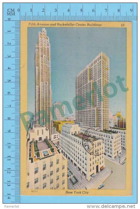 US New York NY ( Fifth Avenue And Rockefeller Center Building, Cover New York 1949   CPSM   Linen Postcard ) Recto/Verso - Manhattan