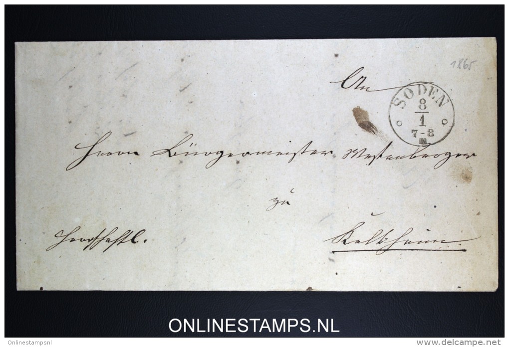 Deutschland: Complete Letter 1865 Soden - Vorphilatelie