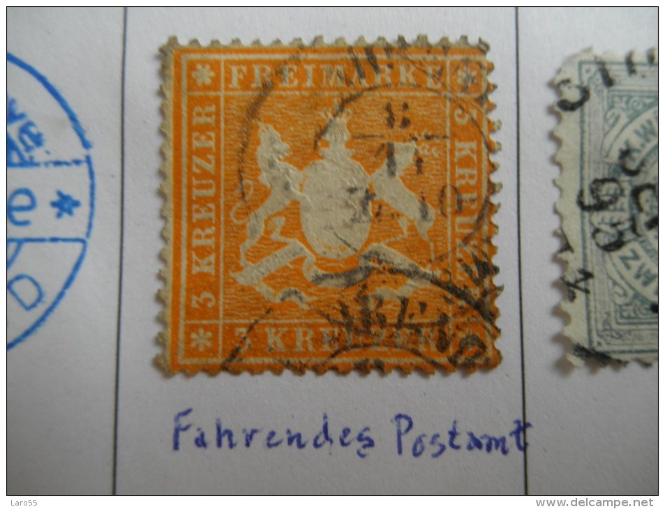 Wurtemberg Michel17 Xa Fahrendes Postambt - Afgestempeld