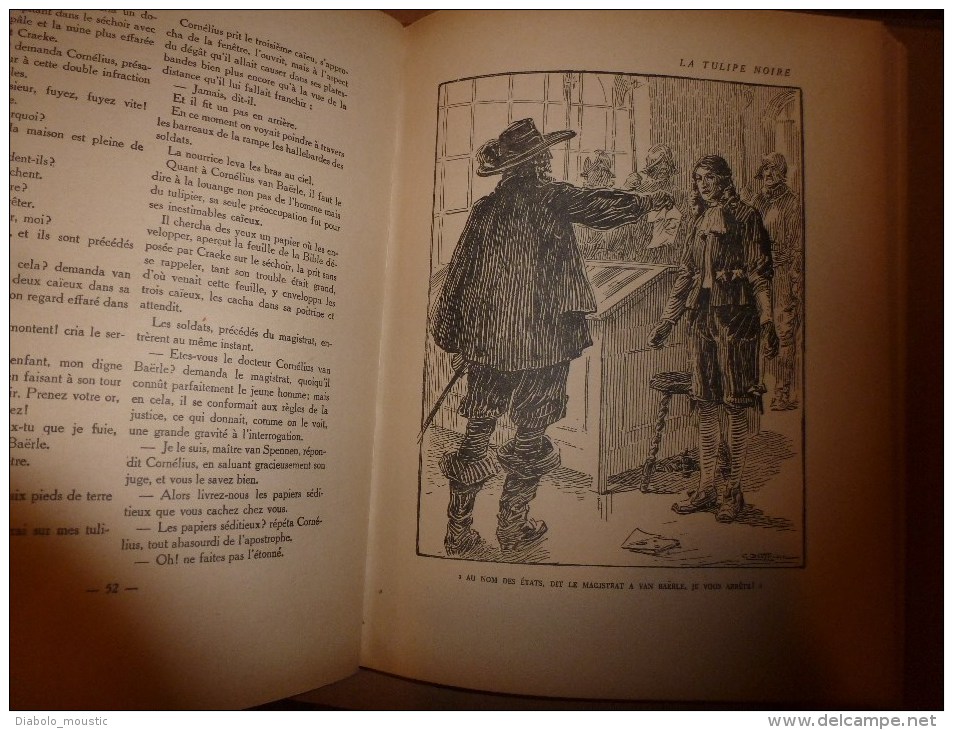 LA TULPE NOIRE par Alexandre Dumas, illustrations de G. Dutriac,  imprimerie Brodard et Taupin Coulommier Paris