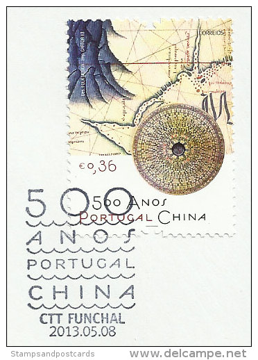 Portugal 500 Ans Chine Cartographie Astronomie FDC 2013 Voyagé Madère 500 Years China Cartography Astronomy Madeira FDC - FDC