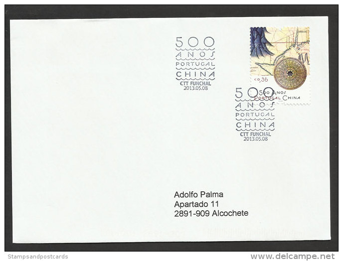 Portugal 500 Ans Chine Cartographie Astronomie FDC 2013 Voyagé Madère 500 Years China Cartography Astronomy Madeira FDC - FDC