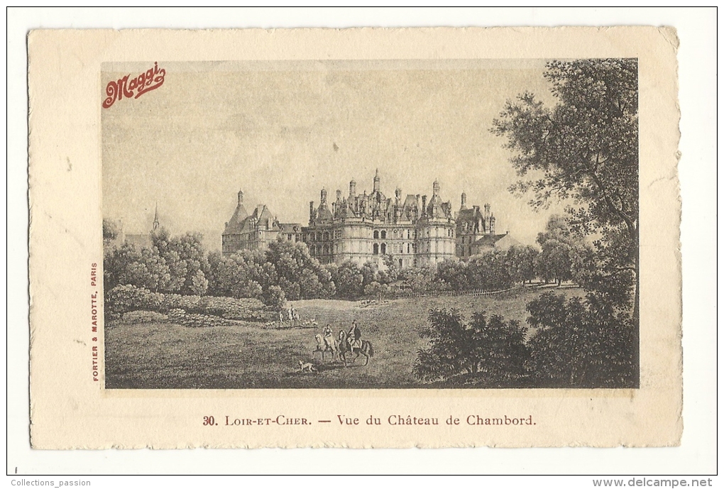 Cp, 41, Chambord, Vue Du Château De Chambord - Publicité Maggi - Chambord