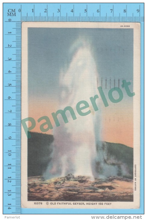 US Wyoming  WY ( Old Faithfull Geyser Yellowstone , Cover Seattle 1935,CPSM Linen Postcard ) Recto/Verso - Yellowstone