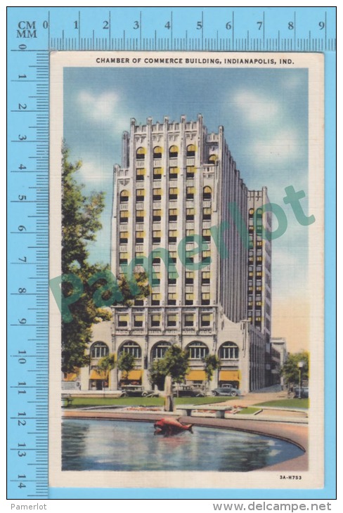 US Indiana IN ( Chamber Of Commerce Building, Indianapolis, CPSM Linen Postcard ) Recto/Verso - Indianapolis